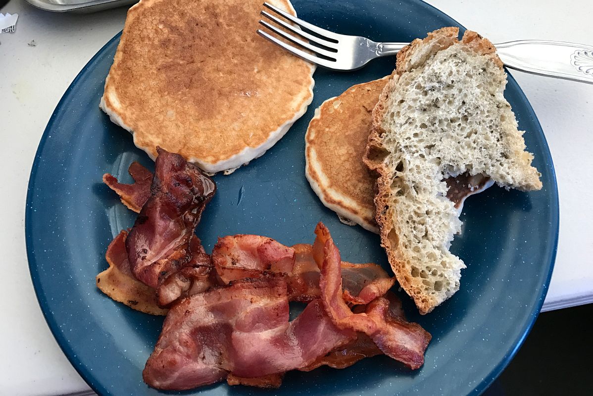 03C Delicious Breakfast Of Bread, Bacon And Pancakes At Mount Vinson Base Camp